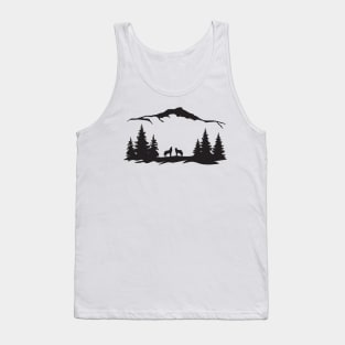 Wolf on nature under the mountain Tank Top